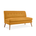 Mustard Yellow Linen-Like Fabric 2 Seat Armless Loveseat H958