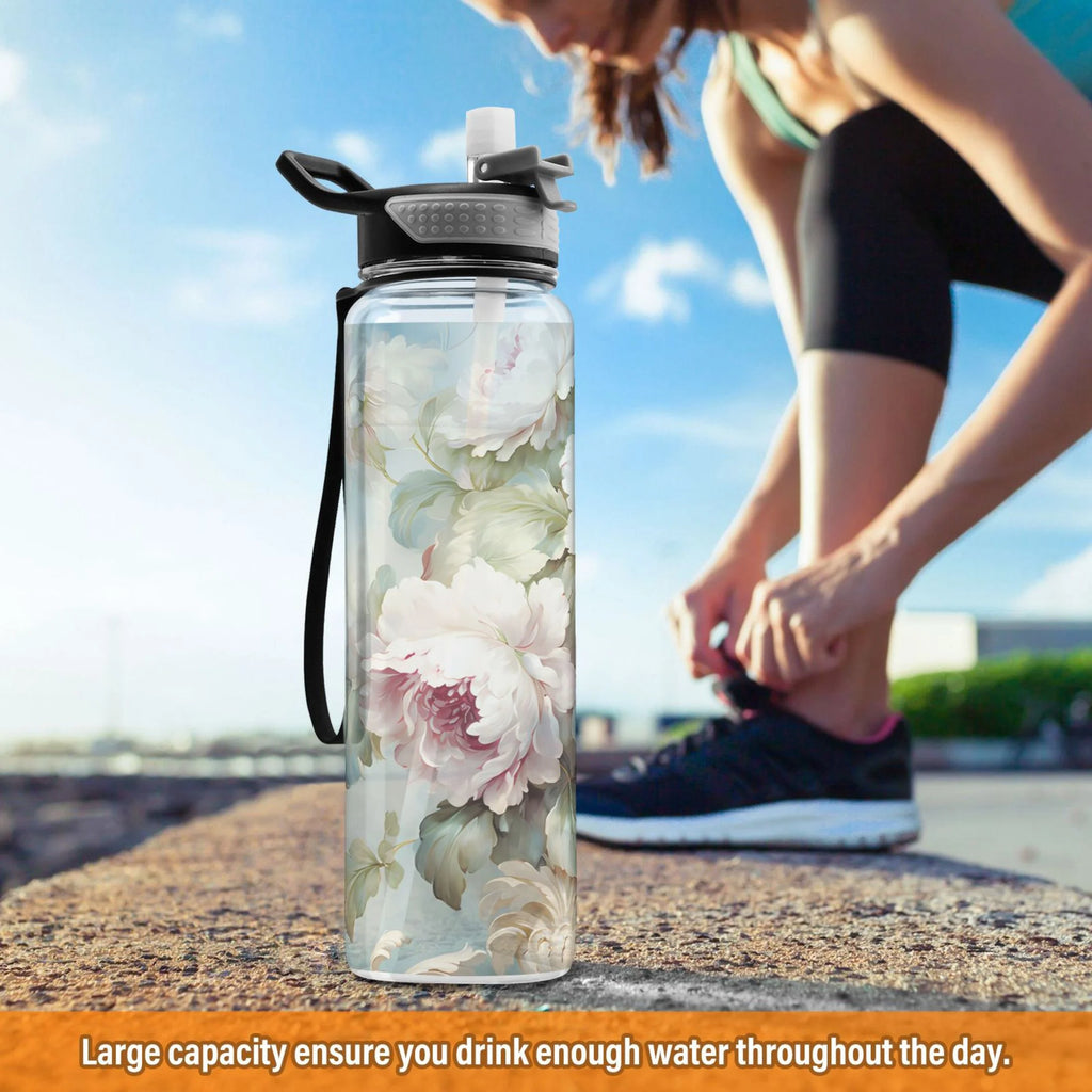 Clear 32oz Tritan Water Bottle with Straw K62190