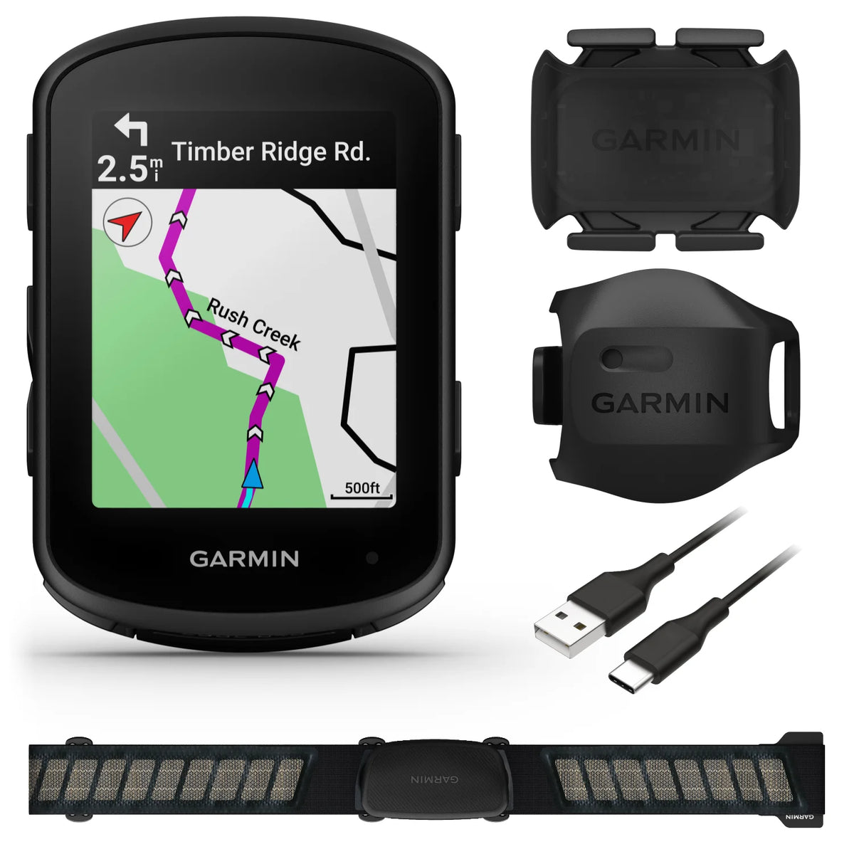 Edge 840 Bundle Cycling Computer with Speed Sensor 2, Cadence Sensor 2, HRM-Dual monitor, Touchscreen, Button Controls, Advanced Navigation O1575