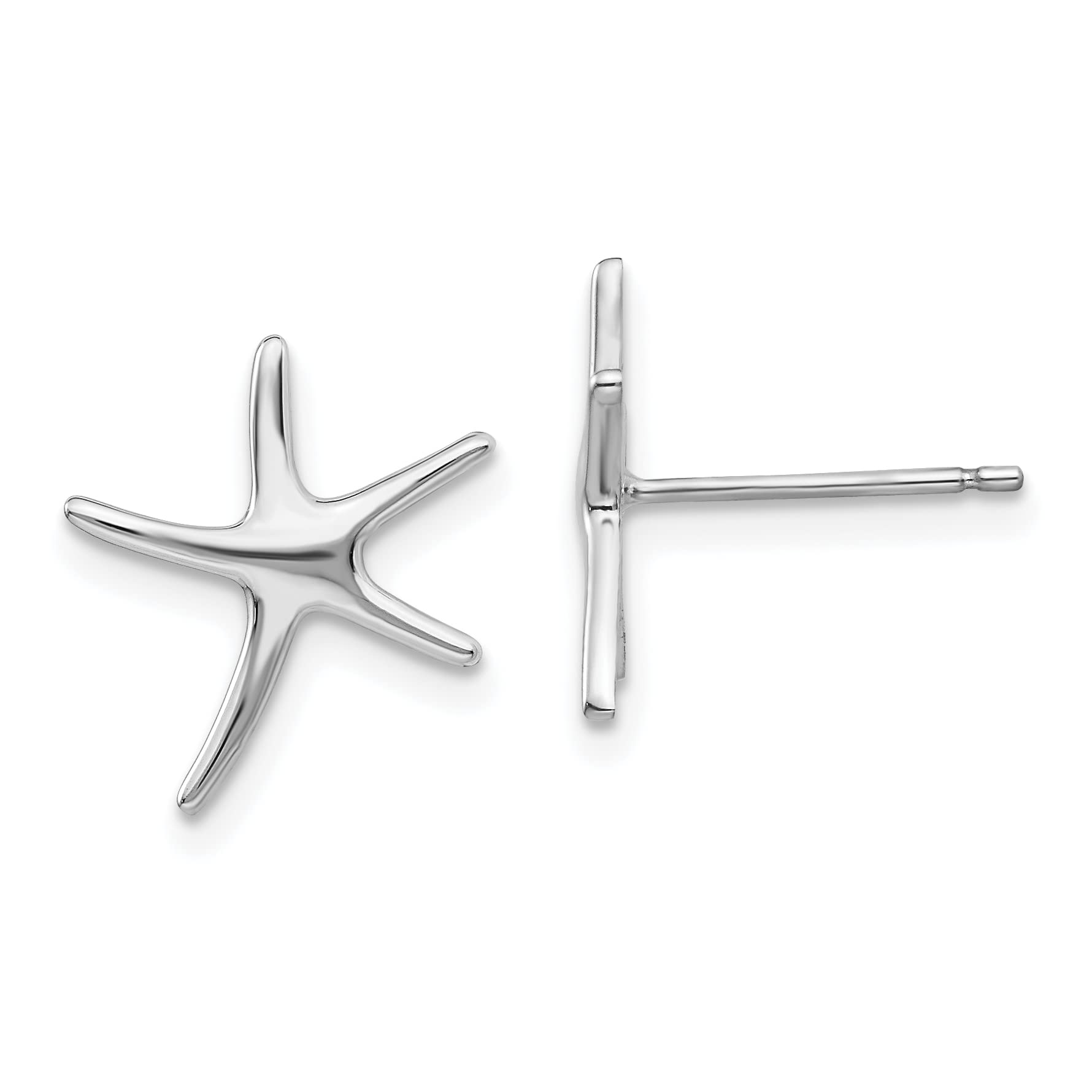 10K White Gold Polished Mini Starfish Earrings O842245