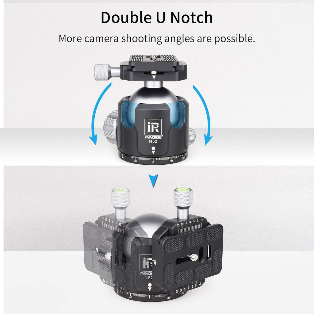 52MM All Metal Camera Ball Head with Two 1/4 Quick Release Plates H186839