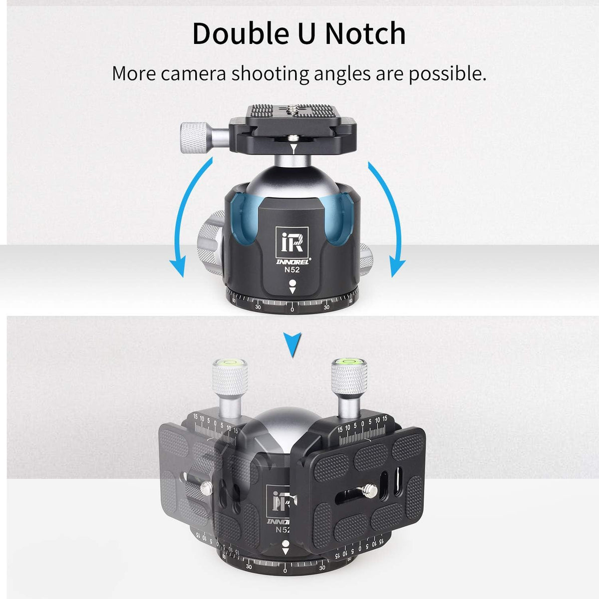 52MM All Metal Camera Ball Head with Two 1/4 Quick Release Plates H186839