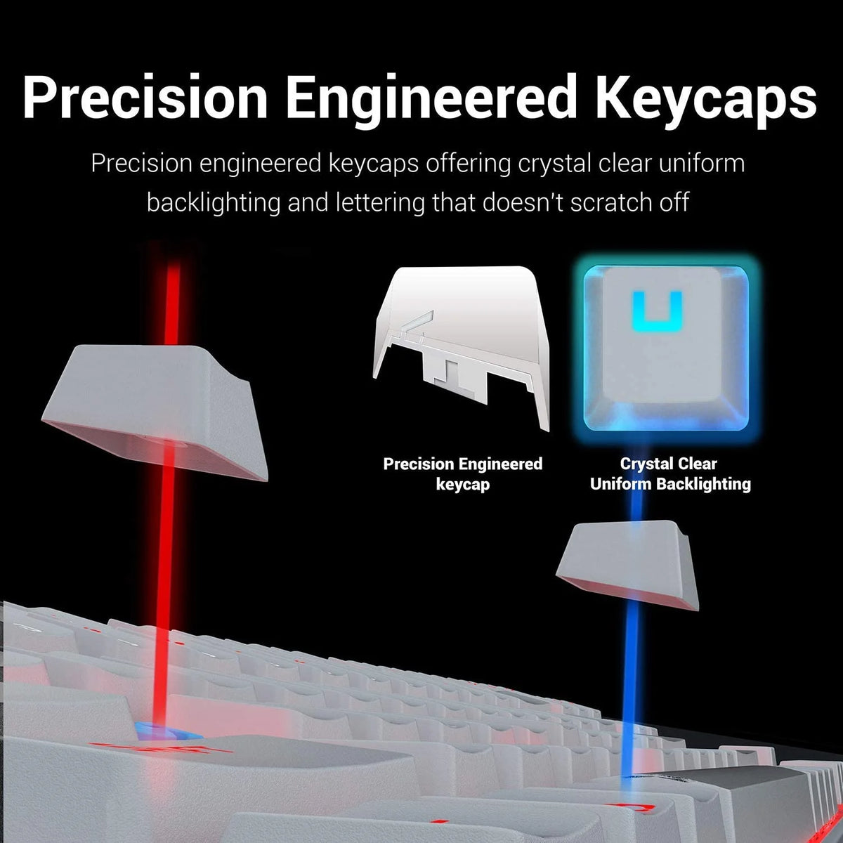 White 87 Key RGB Mechanical Gaming Keyboard N2818