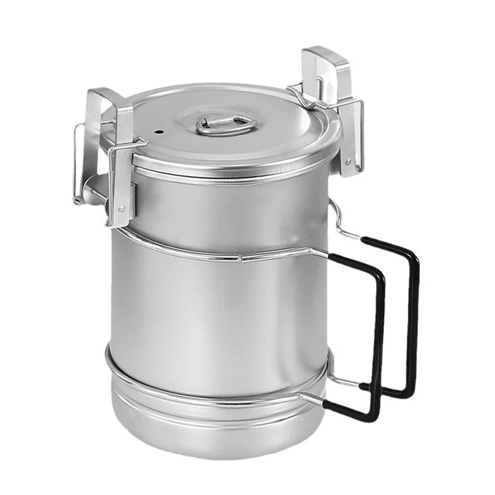 Large Capacity Stainless Steel Camping Cooking Pot with Removable Handle T3016