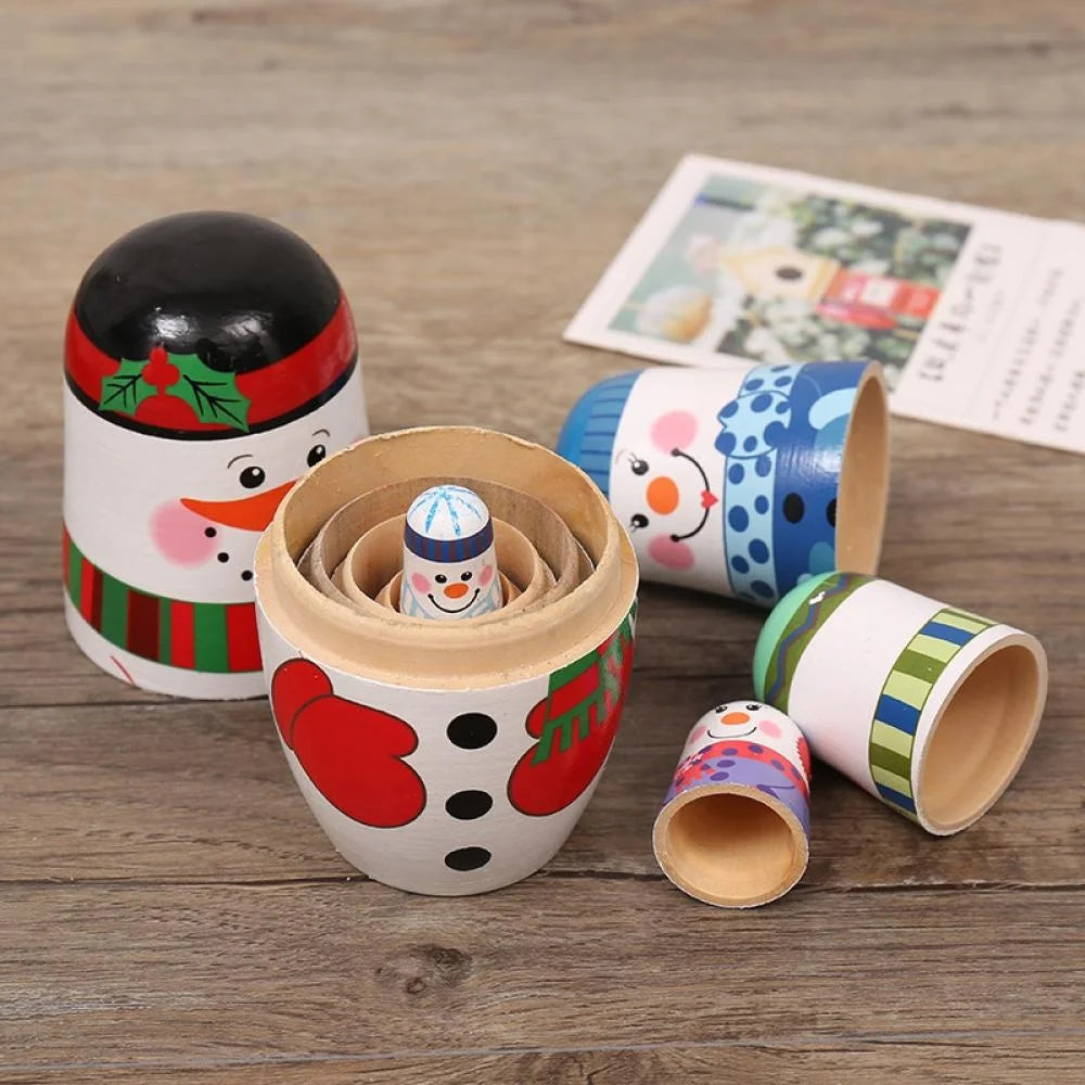 5 Pcs Wooden Handmade Matryoshka Nesting Dolls Stacking Doll Set K8022