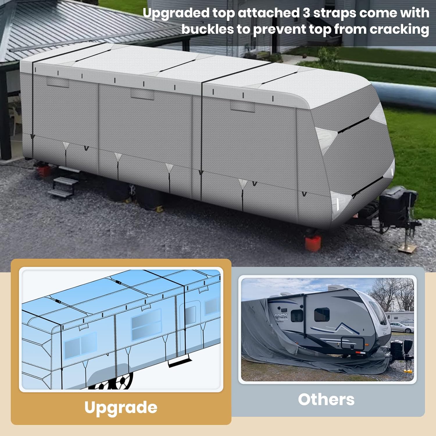 Waterproof Travel Trailer RV Cover with Cotton Lining R90046