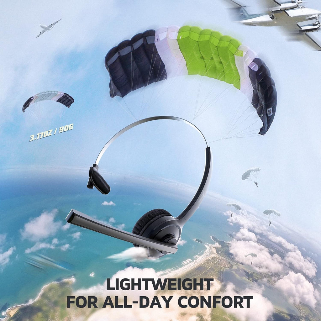 USB Headset with Microphone, Noise Cancelling Mic, On-Ear, Pack of 2 N163