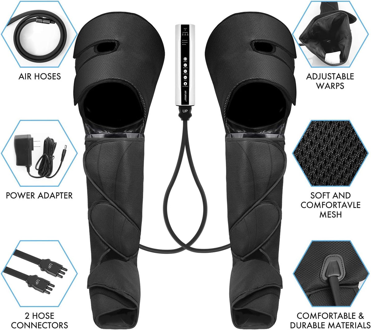Air Compression Leg Massager with 2 Extensions J134