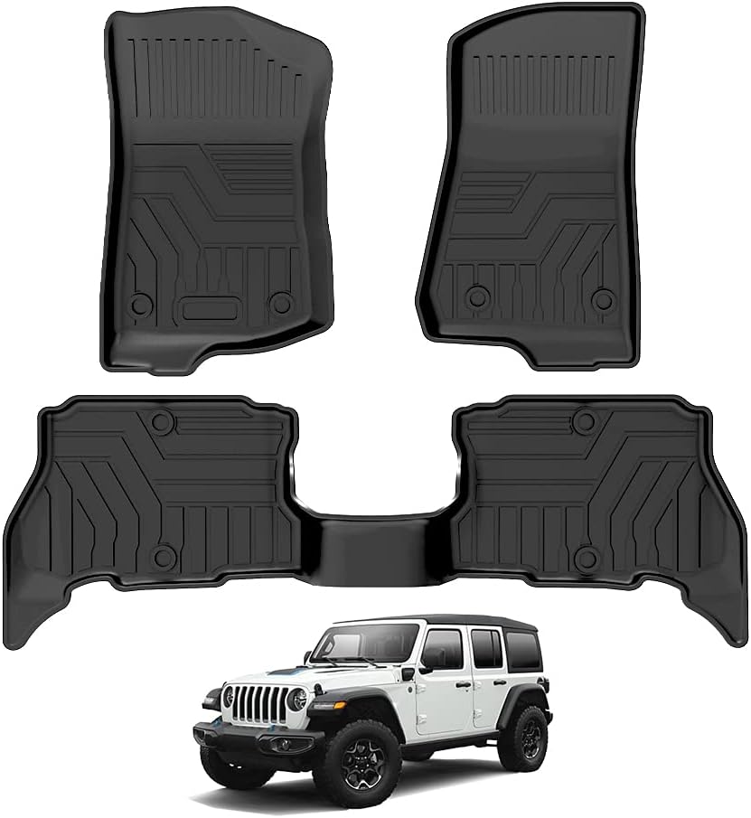 All-Weather TPE Floor Mat Liners Front & Rear Row Full Set Q226958
