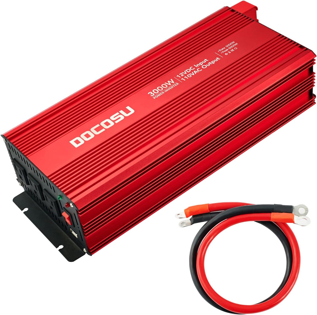 3000W Power Inverter with Dual AC Outlets & USB Port, DC12 to 24V, Modified Sine Wave G979751