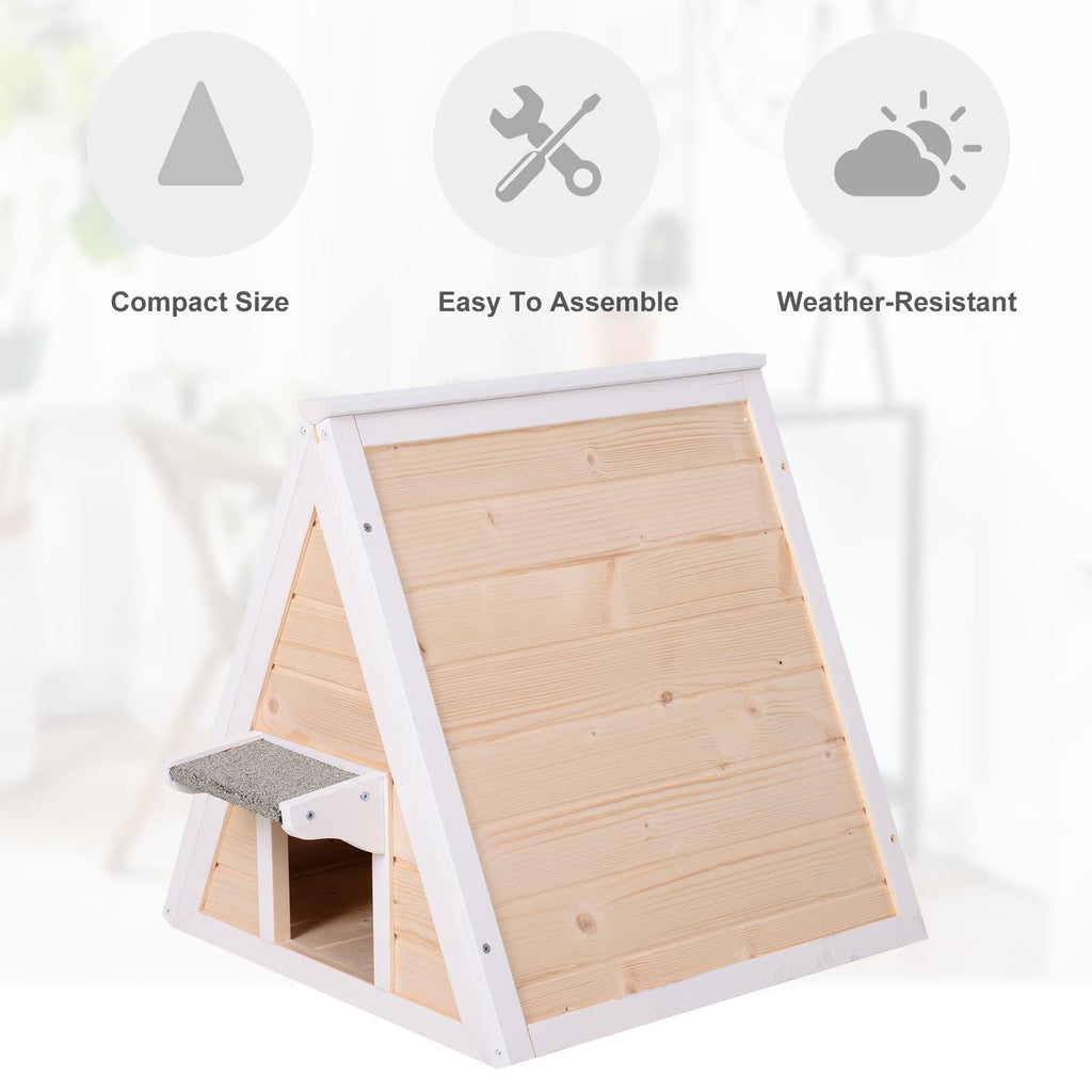 Solid Wood Cat Condo Outdoor Pet Shelter D470