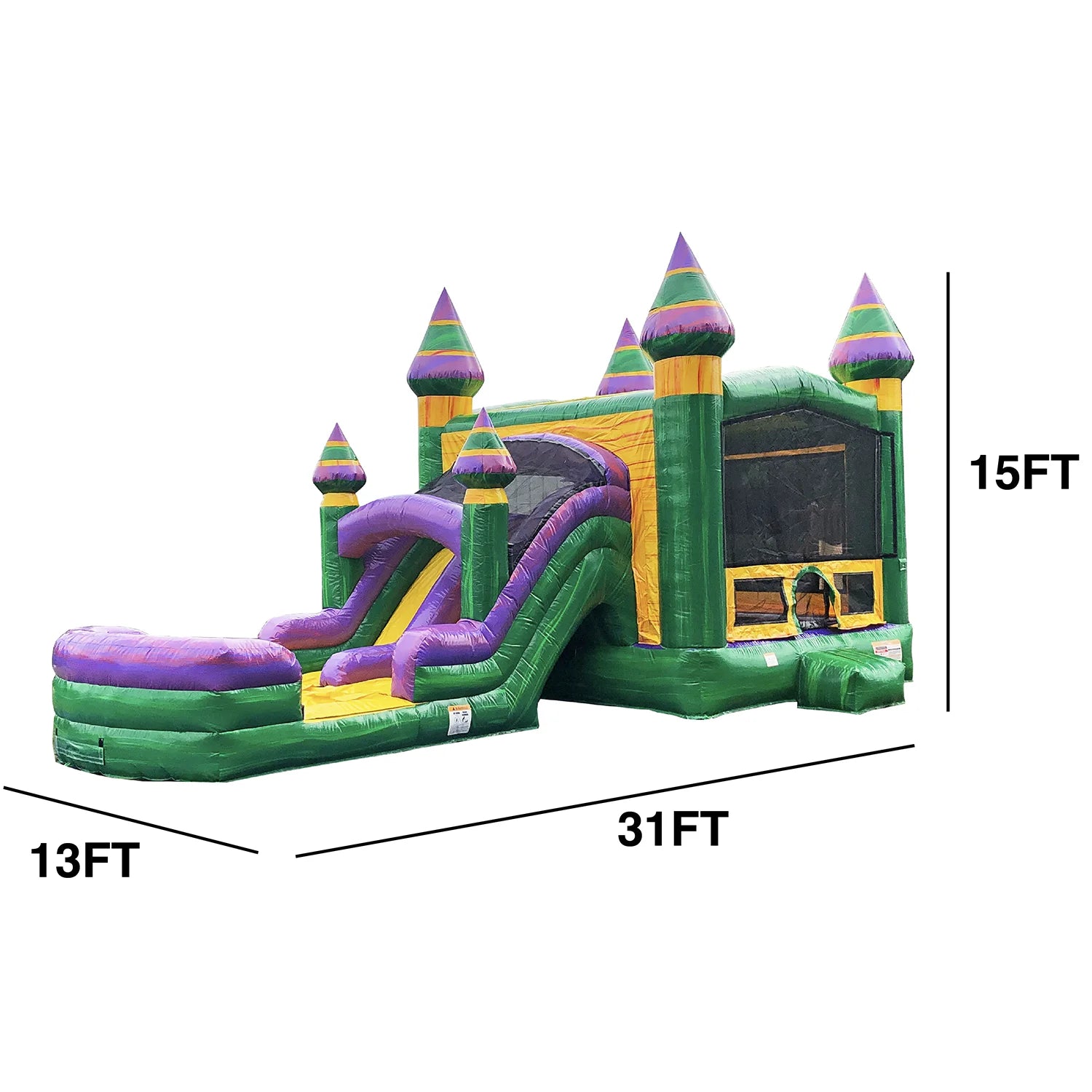 Inflatable Bounce House with Dual Water Slides and Pool with Blower I164