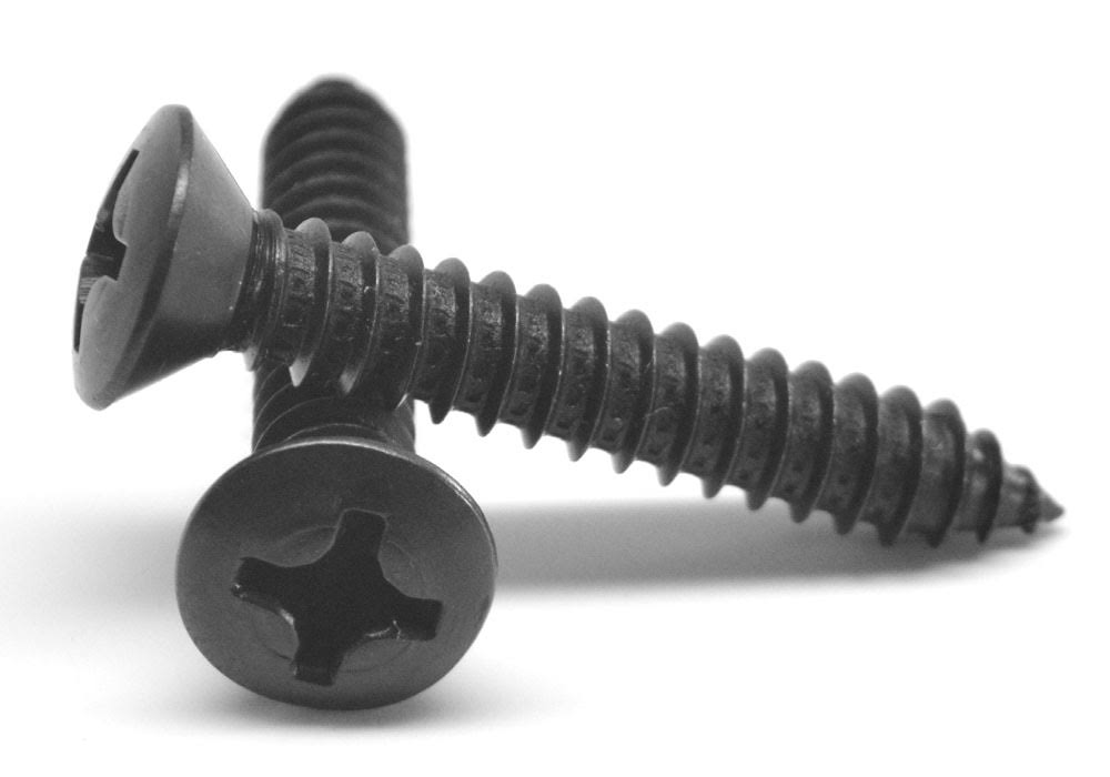 10-16 x 1 1/2 Sheet Metal Screw Phillips Oval Head Type AB Low Carbon Steel Black Oxide S448252