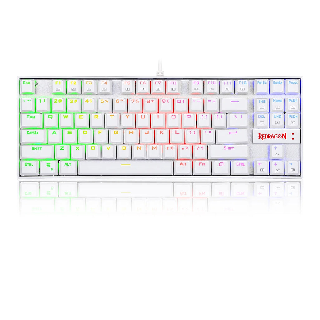 White 87 Key RGB Mechanical Gaming Keyboard N2818