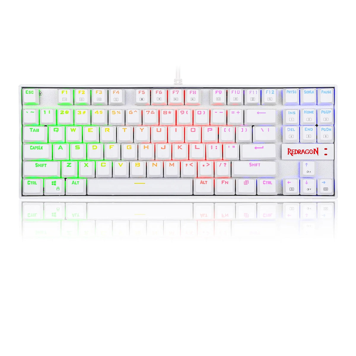 White 87 Key RGB Mechanical Gaming Keyboard N2818