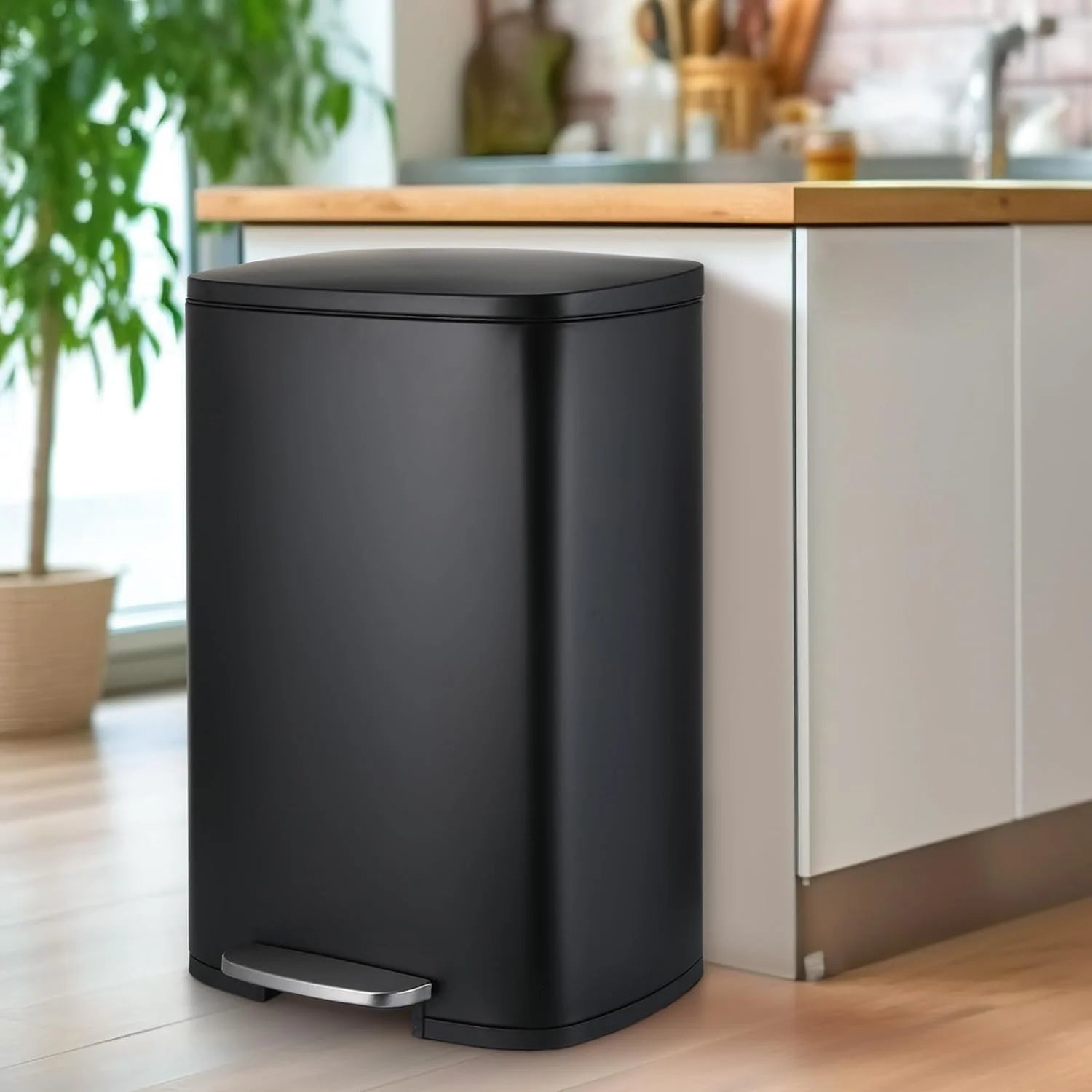 13.2 + 1.3 Gallon Stainless Steel Trash Can Combo with Soft Close Lid L153742