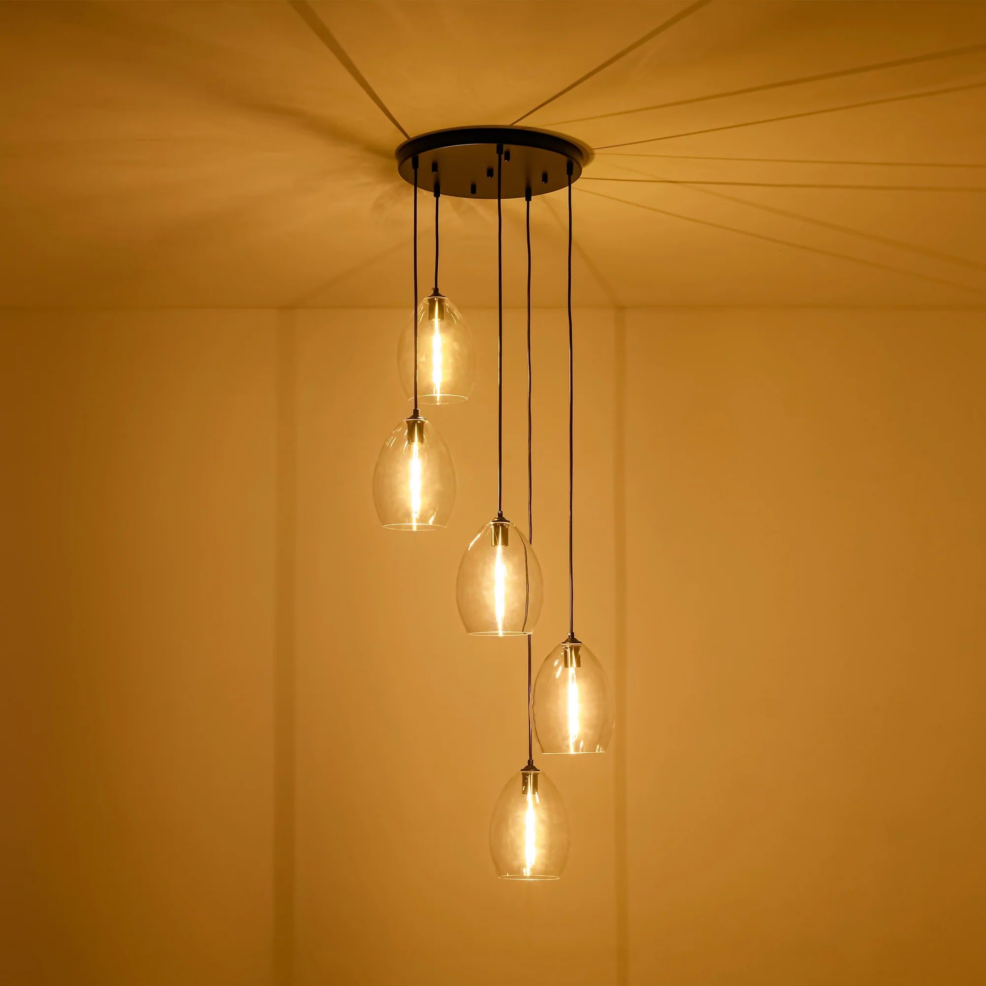 5-Light Glass Shade Pendant N240