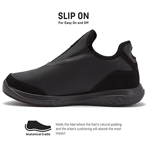 Black Slip Resistant Slip On Shoes G2620