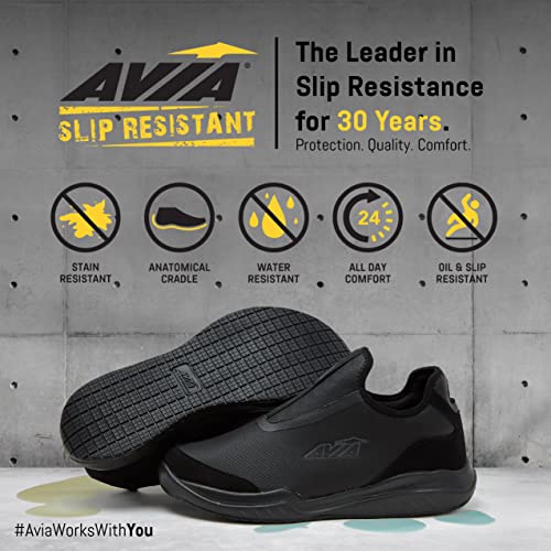 Black Slip Resistant Slip On Shoes G2620