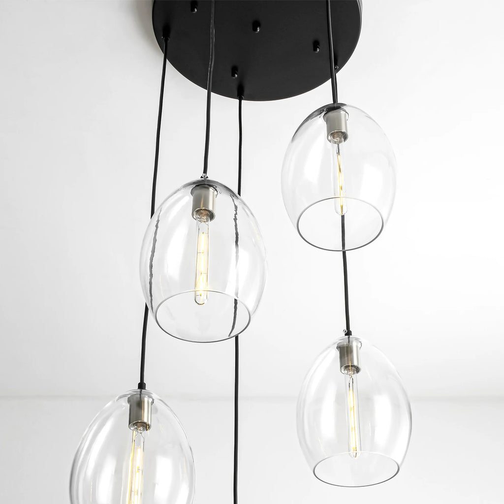 5-Light Glass Shade Pendant N240
