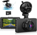 Dash Cam Front and Rear 1080P Full HD Dual Dash Cam 3 IPS Screen Night Vision 170° Wide Angle Motion Detection Parking Monitor G-Sensor with SD Card Pack of 2 U851175