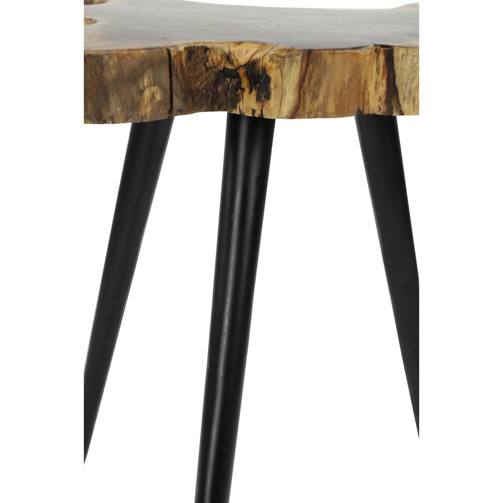 Brown Rosewood and Metal Accent Table O1815