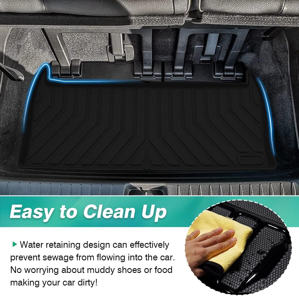 Cargo Liner for 2022 Kia Carnival Behind The 3rd Row Trunk Liner All Weather Rear Cargo Trunk Floor Mat Pack of 2 Q733