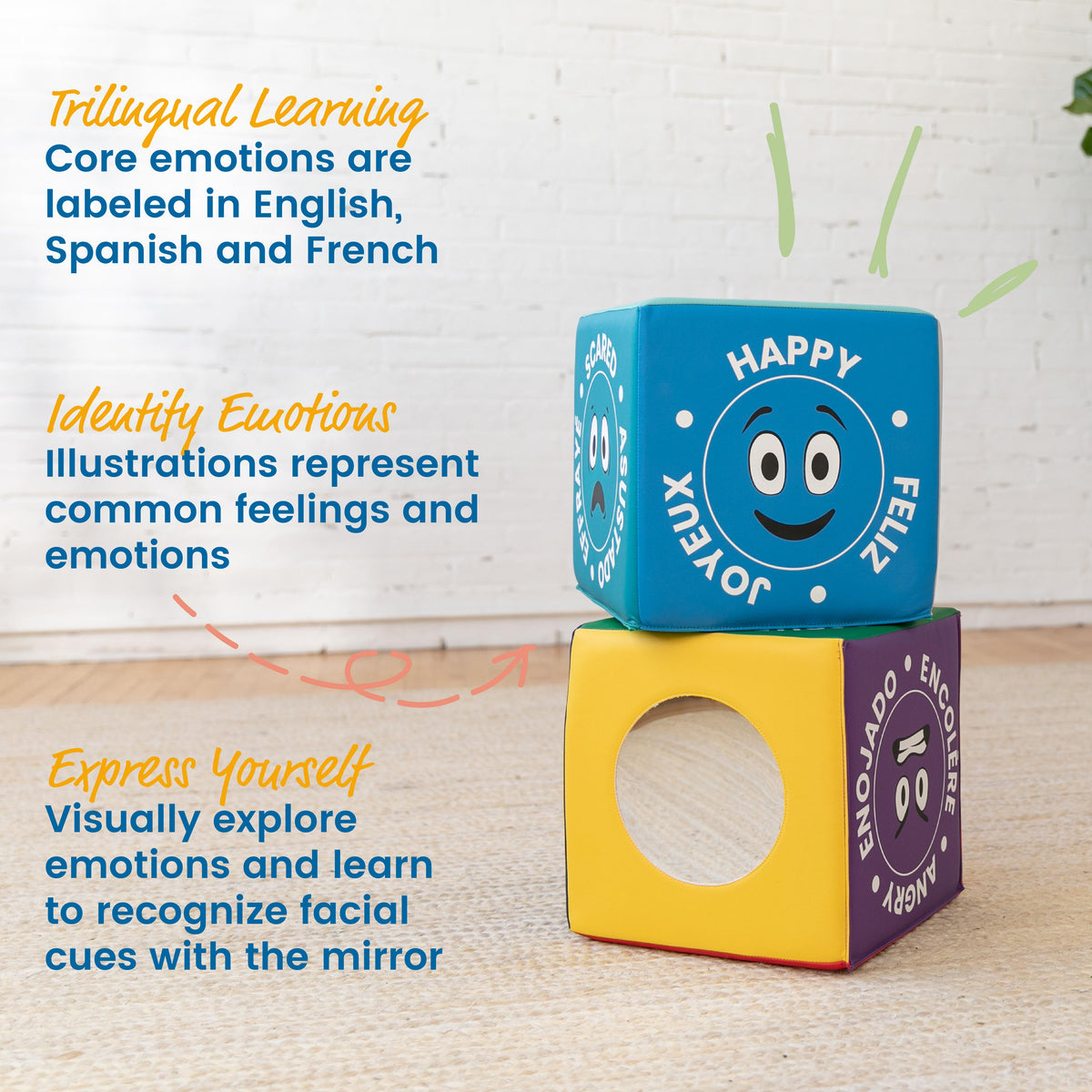 SoftZone Emotion Cube with Mirror Sensory Toy F4110
