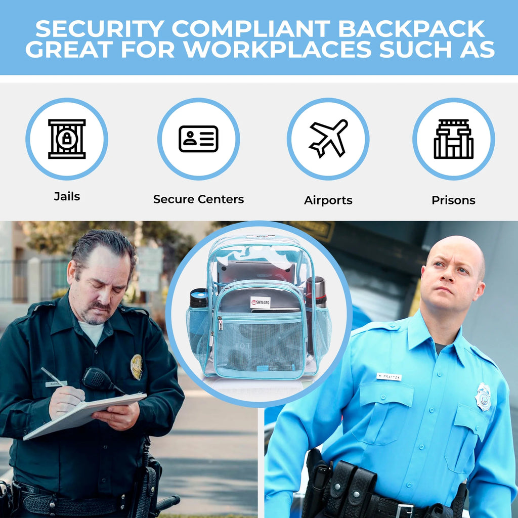 Transparent PVC Clear Backpack XL (32 L) with TSA Lock A623