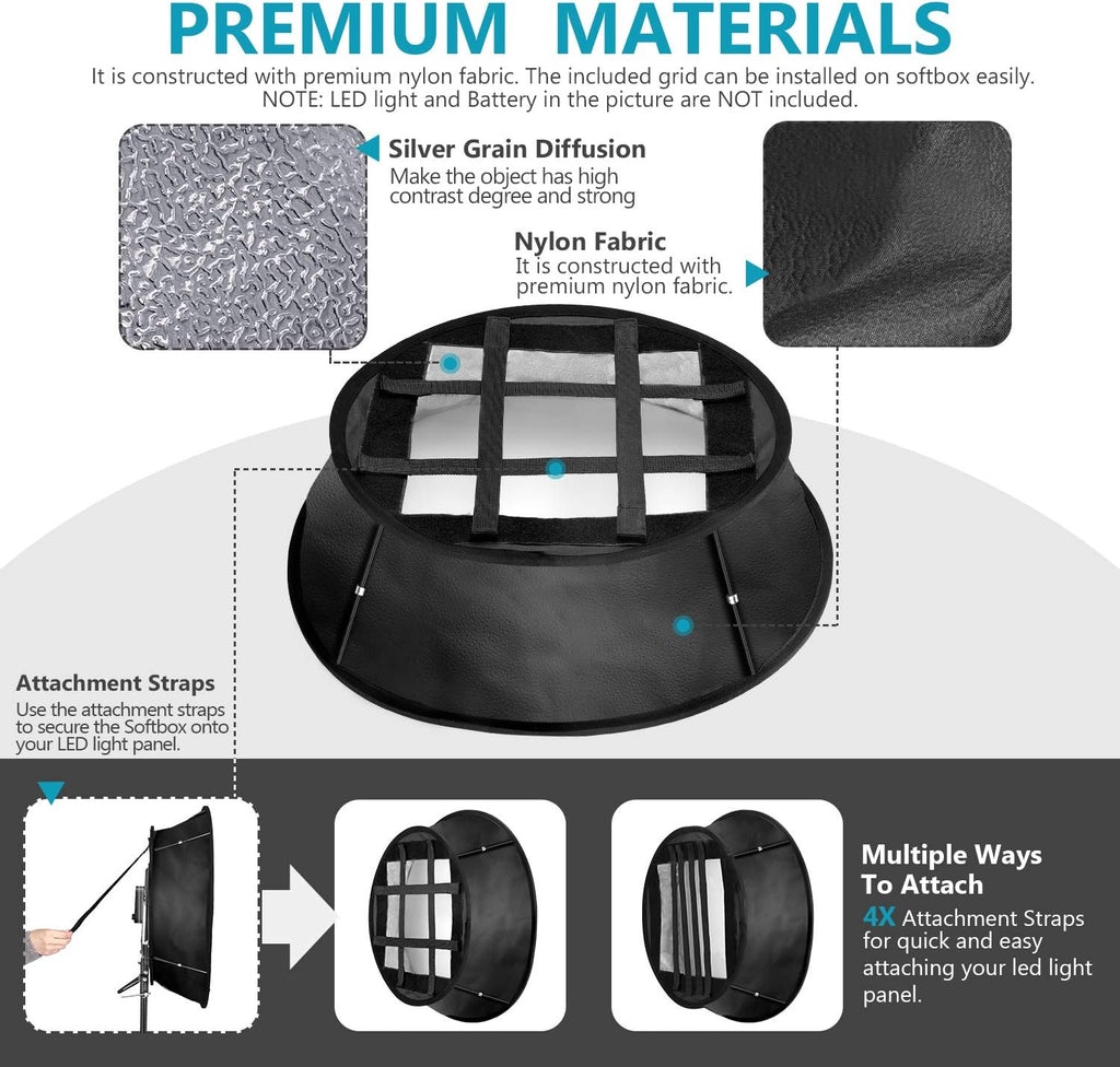Collapsible Softbox Diffuser with Carry Bag for Photo Studio Portrait Video Shooting H560