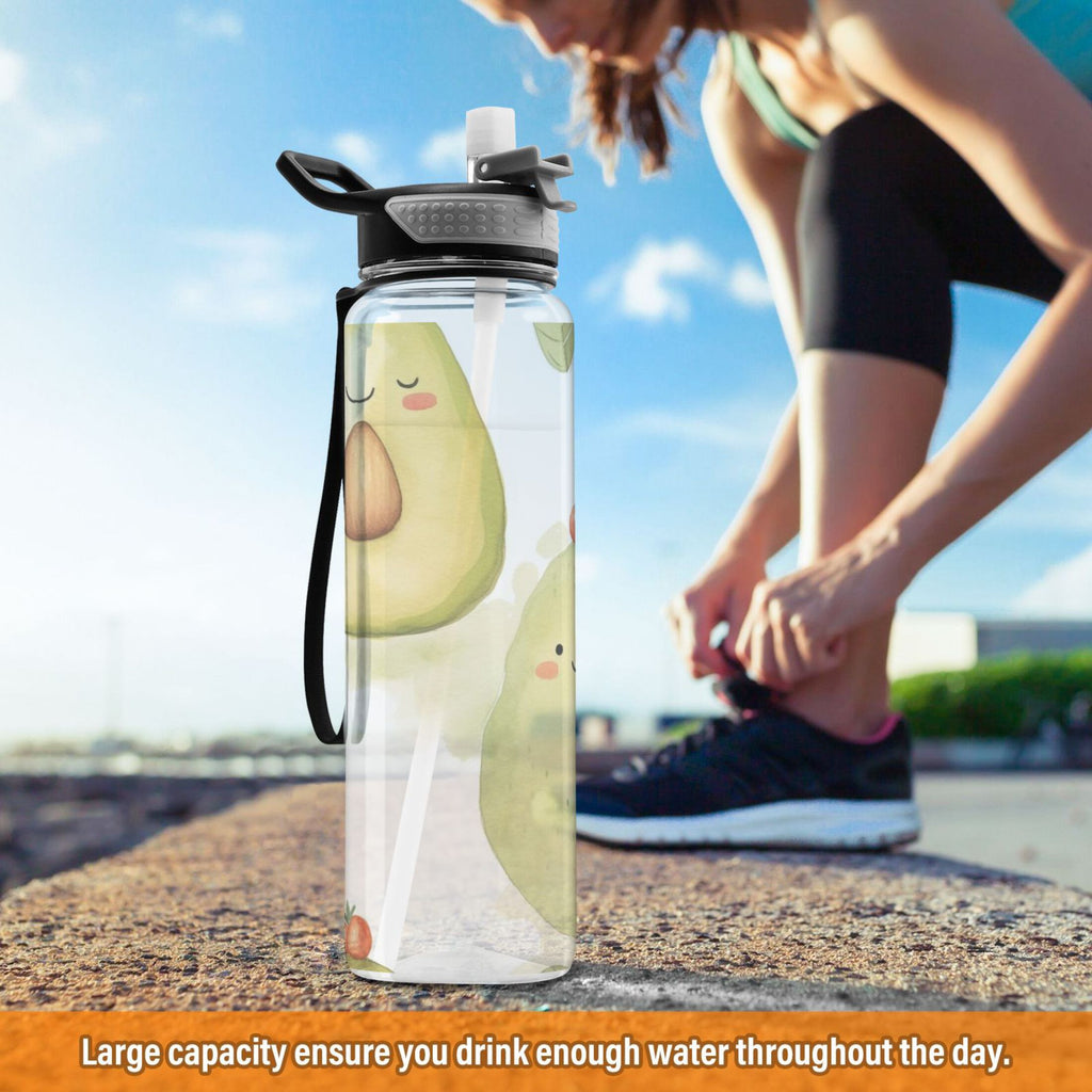 32oz Tritan Clear Water Bottle with Straw H684