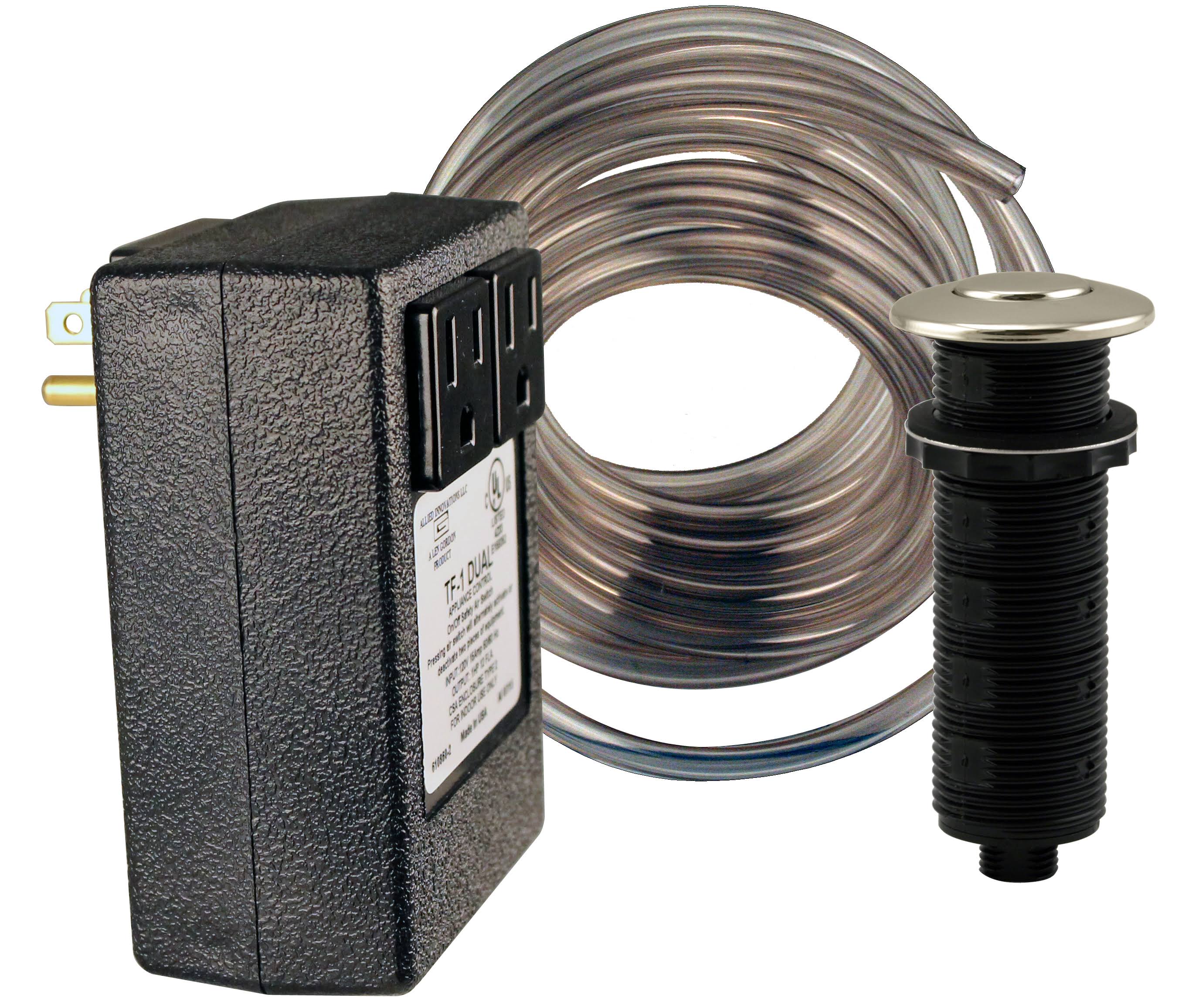 Polished Nickel Disposal Air Switch and Dual Outlet Control Box S423