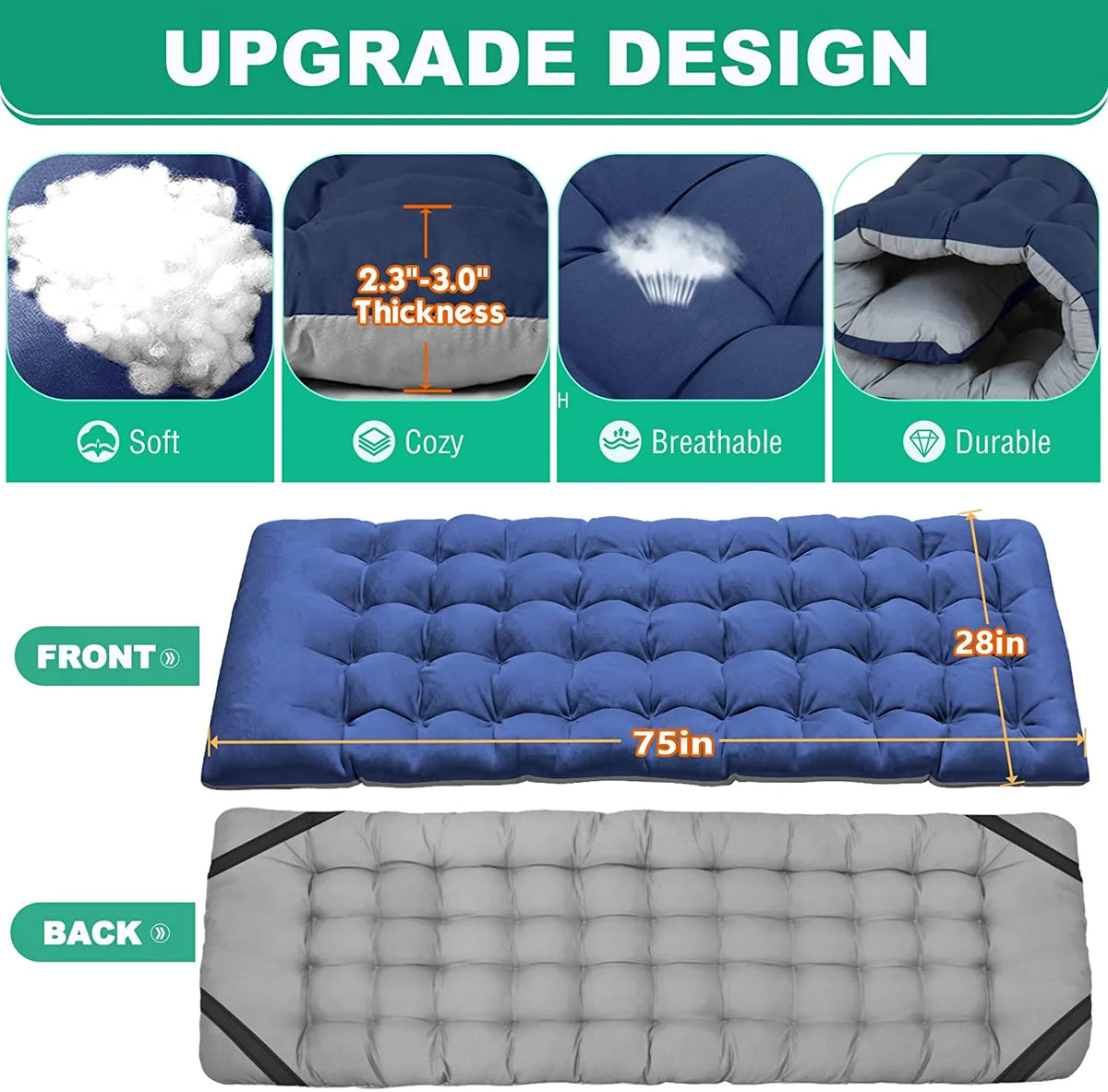 Folding Camping Cot with Mattress and Carry Bag A19949