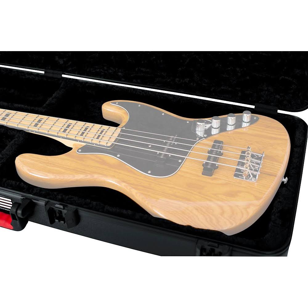 Black Red Molded Bass Guitar Case A776698