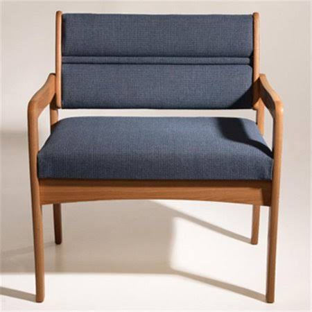 Bariatric Guest Chair in Light Oak - Powder Blue, Size: 28 W x 16.5 D x 14.5 H J659