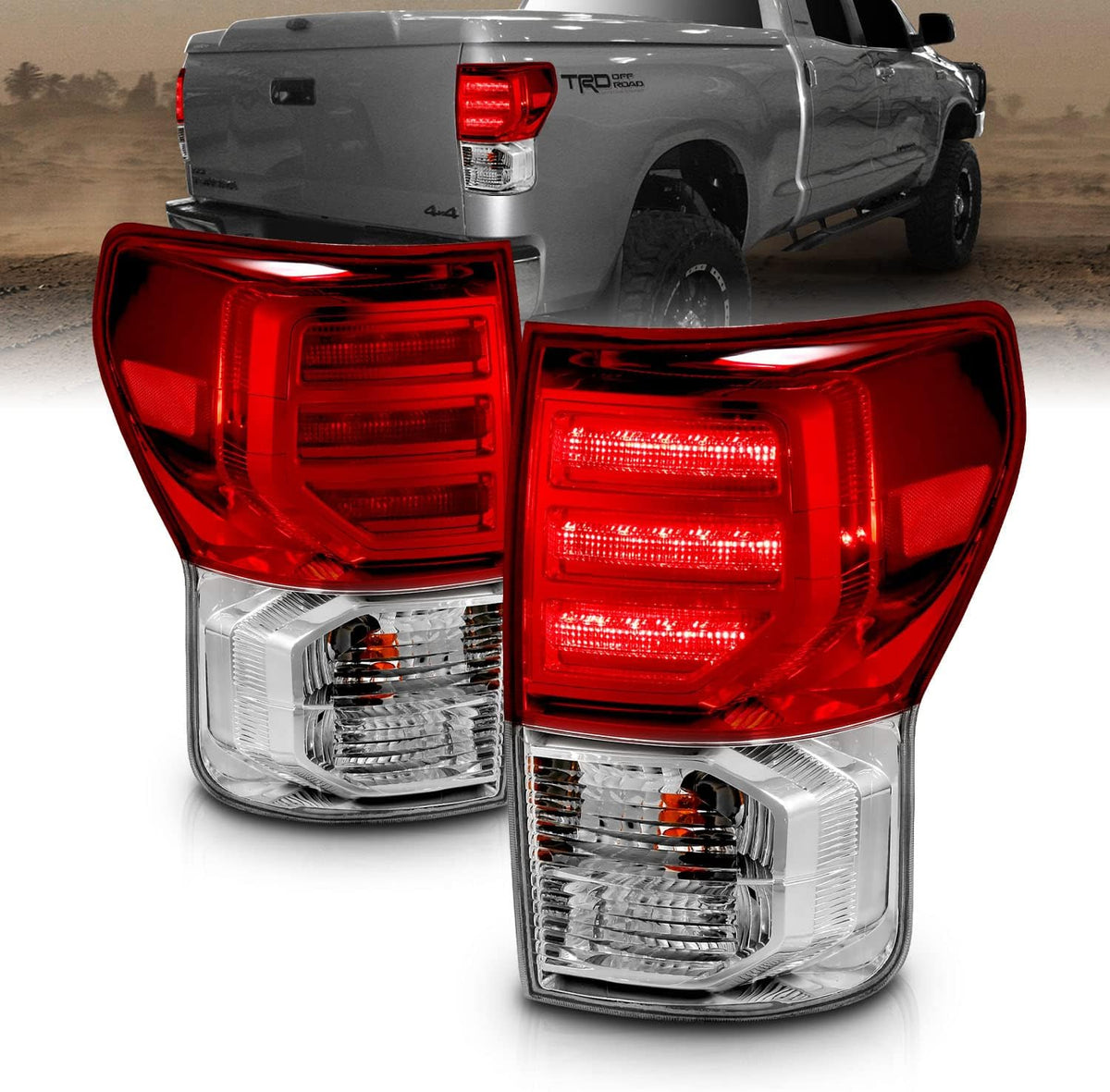 Clear Red LED Brake Tail Lights Bulb Included Set V67070