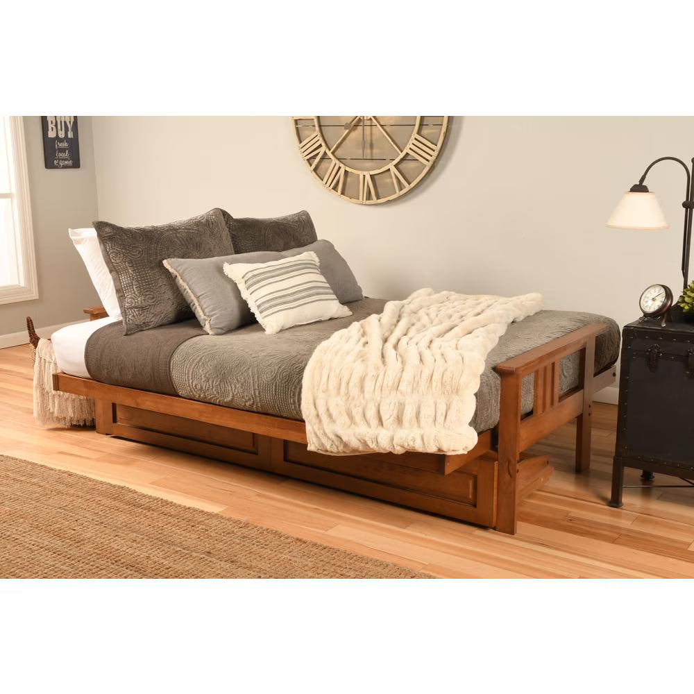 Navy Suede Mattress Storage Drawers L1923