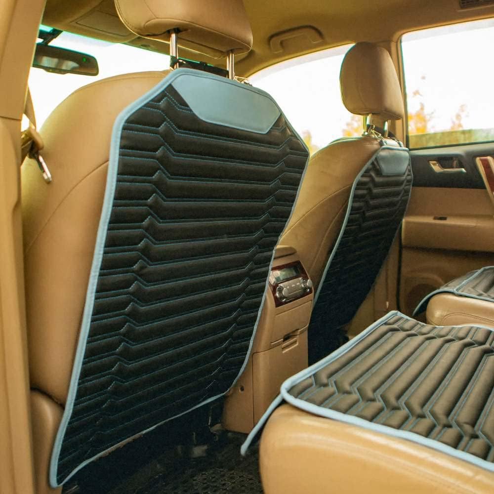 Black Brown Tan Car Seat Kick Mat Pack of 2 T539