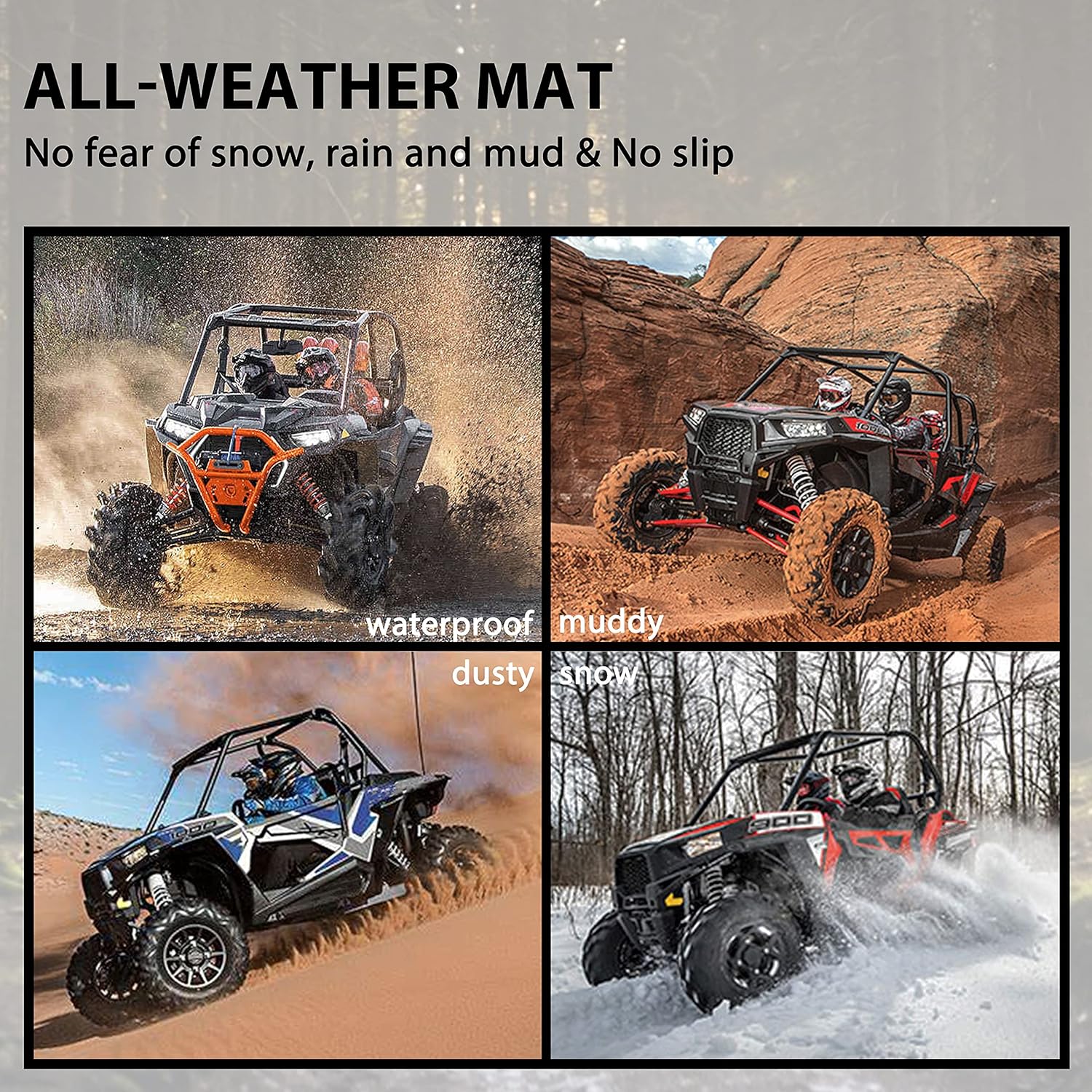 Rubber Bed Mat Liner for Polaris Ranger XP 1000 Crew D9786
