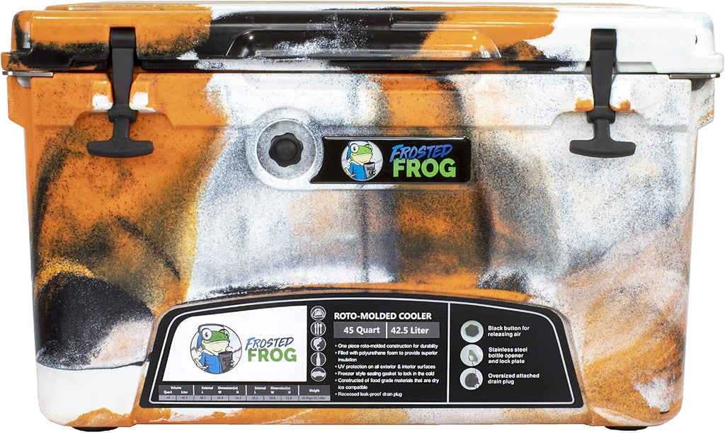 Orange White and Black Camo 45 Quart Insulated Cooler Z483568