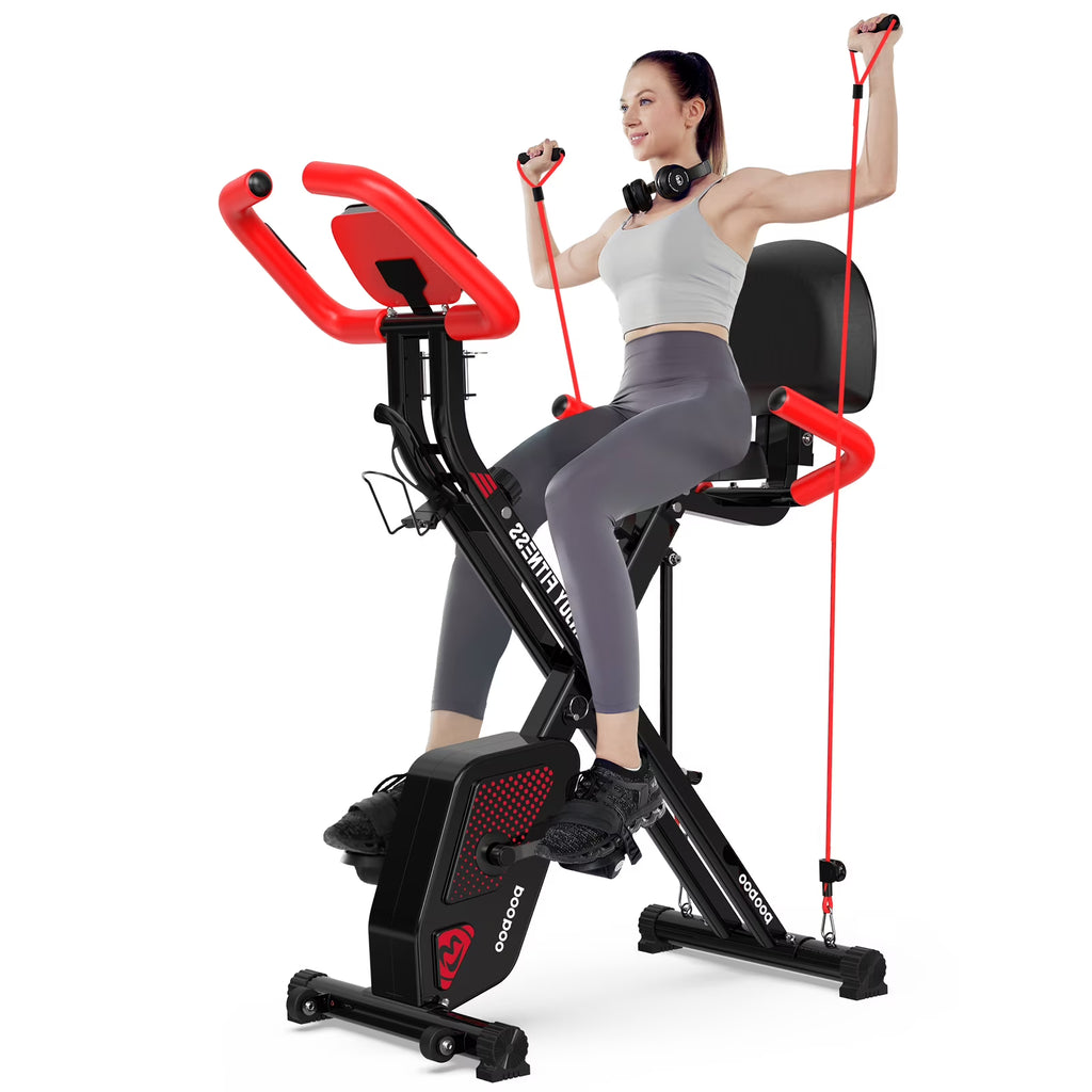 3in1 Foldable Exercise Bike Indoor Cycling Bike Magnetic Stationary Bike 300lb A4845