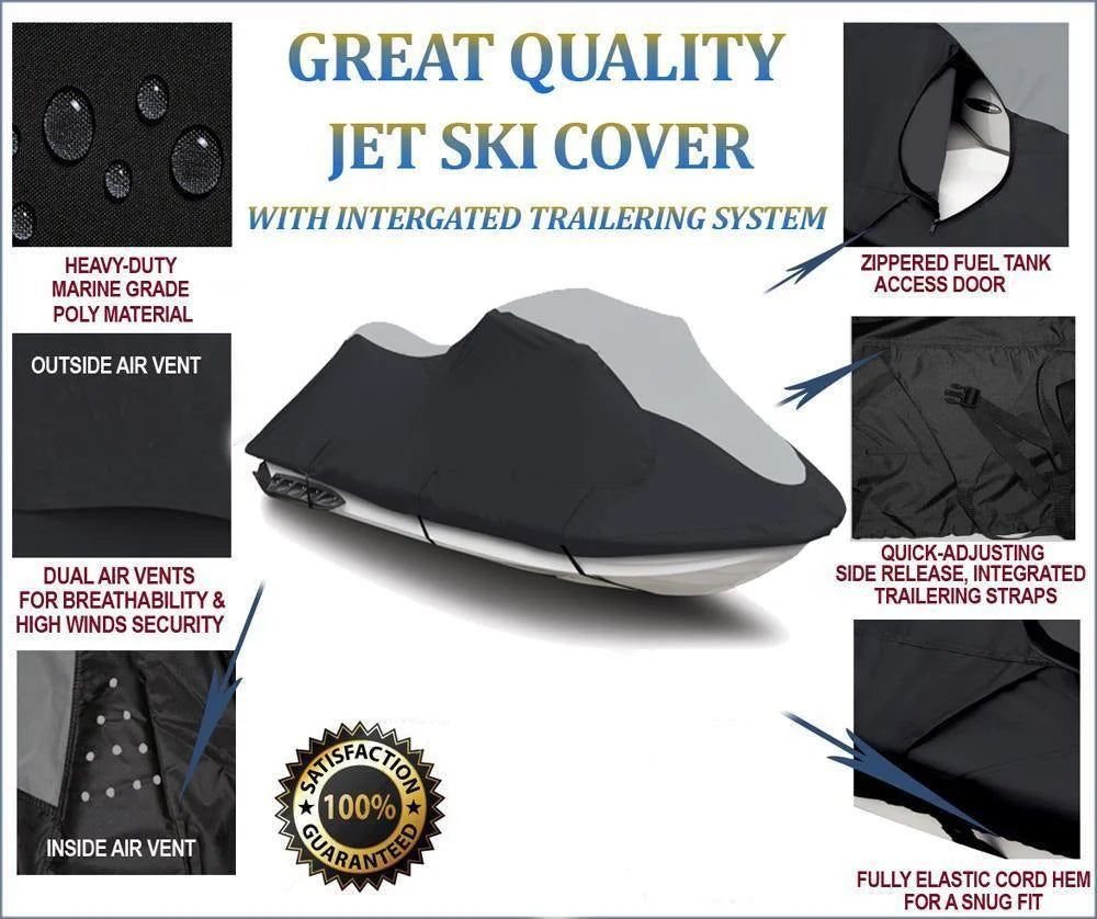 Black/Grey Jet Ski Watercraft Cover D808