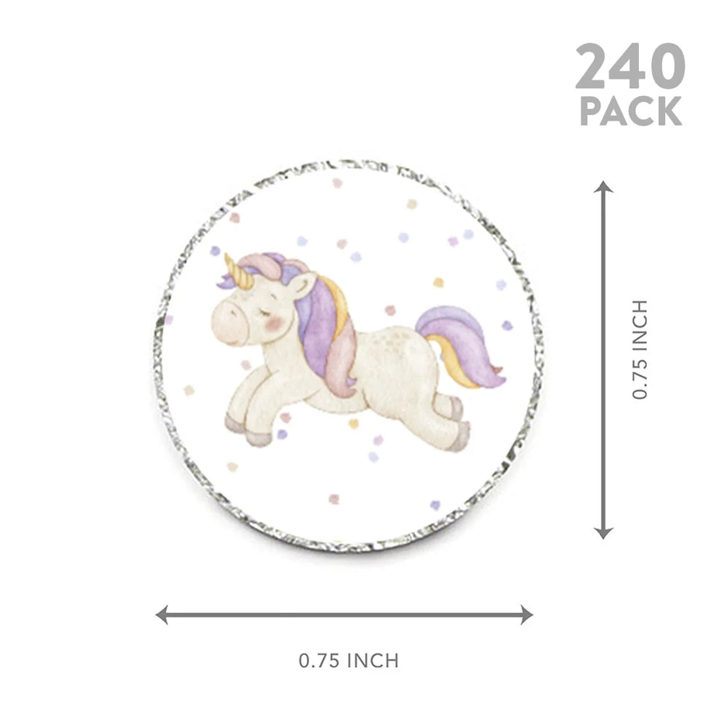 240-Pk Unicorn Chocolate Drop Label Stickers P283869