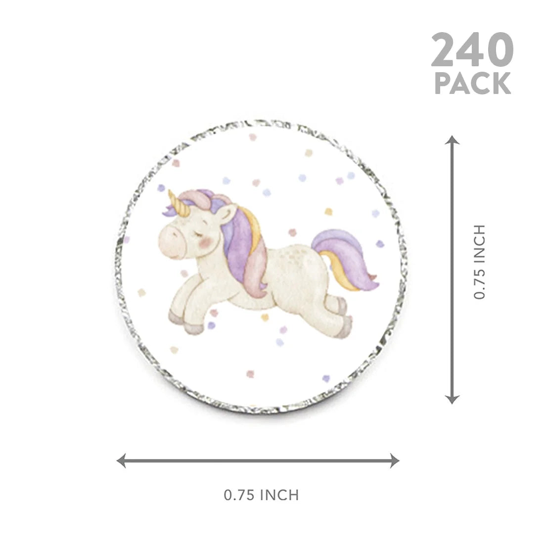 240-Pk Unicorn Chocolate Drop Label Stickers P283869
