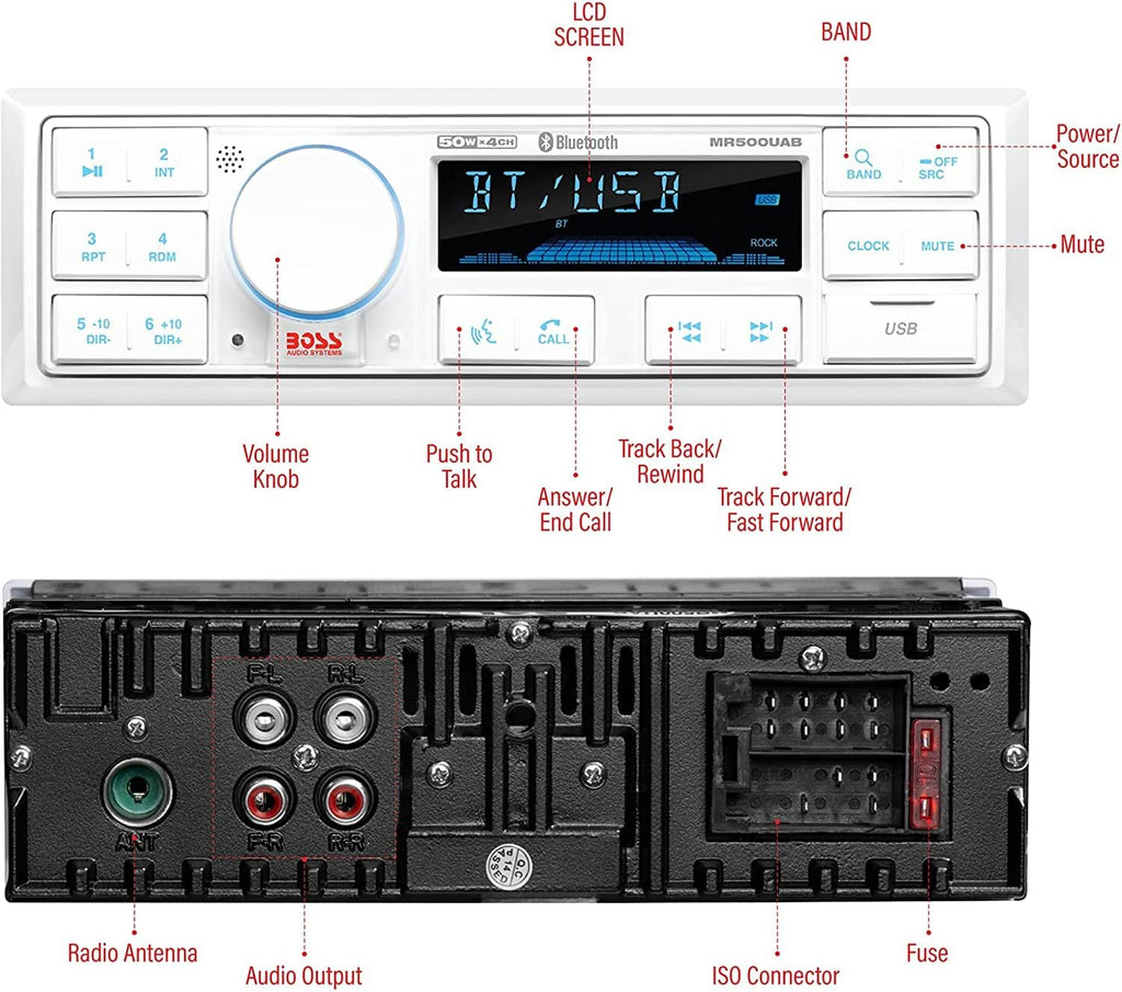 Marine Stereo & Four Speakers Boat Audio Bundle with Bluetooth M875458