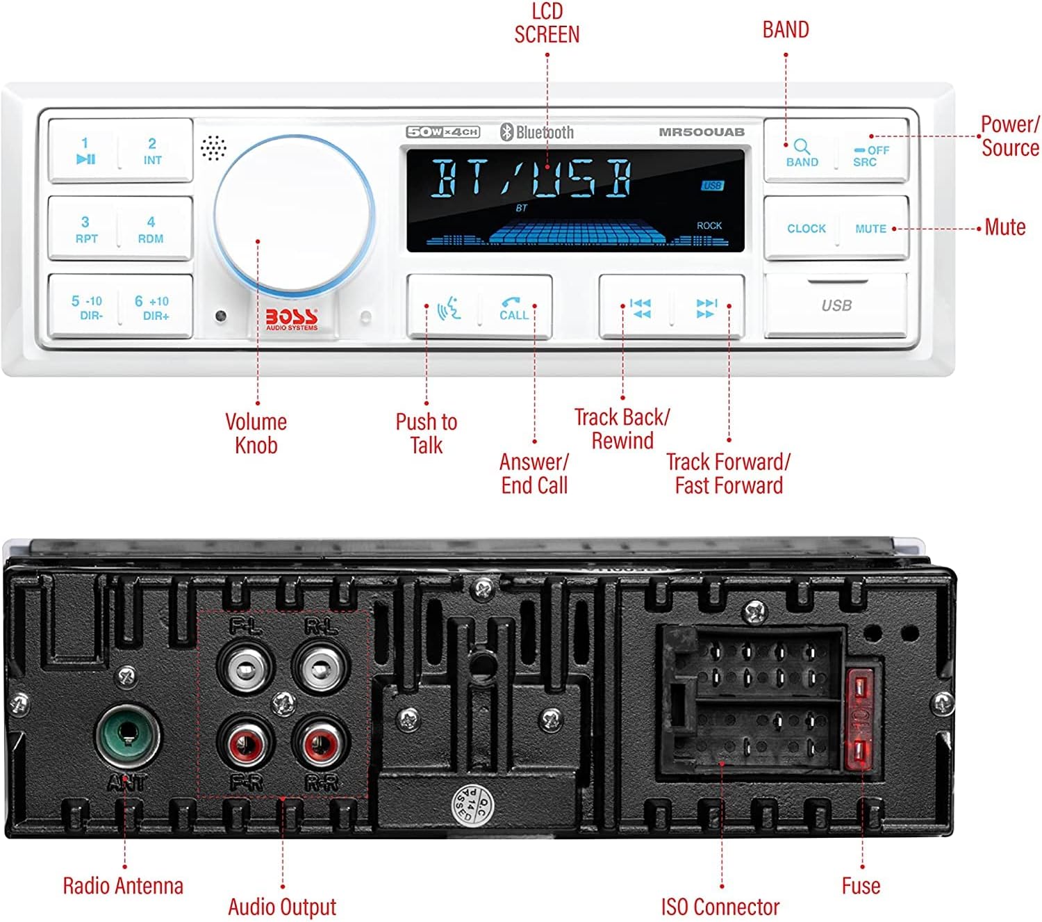 Marine Stereo & Four Speakers Boat Audio Bundle with Bluetooth M875458
