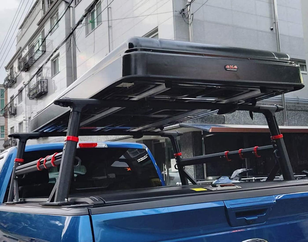 Universal Adjustable-Height Aluminum Truck Bed Rack with Side Rails Z61554
