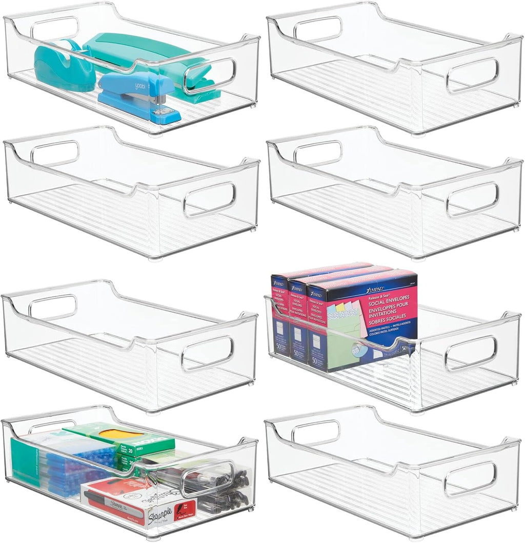 Clear Plastic Storage Bins with Handles 8 Pack D63838