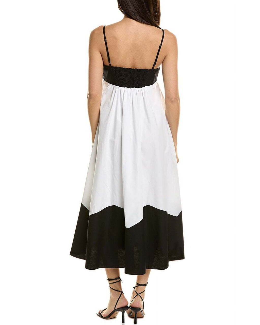 Black Colorblocked Midi Dress J609043