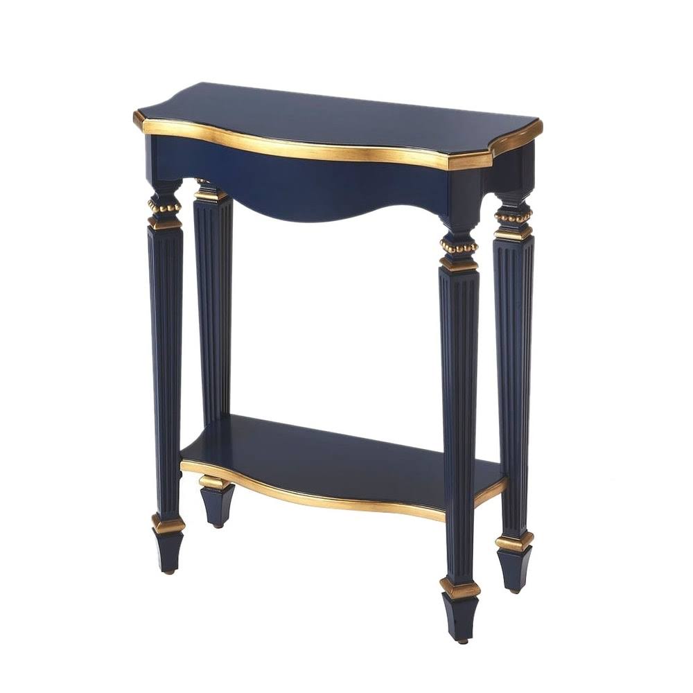 Navy and Gold Rectangular Console Table U213